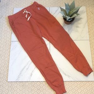 champion orange joggers